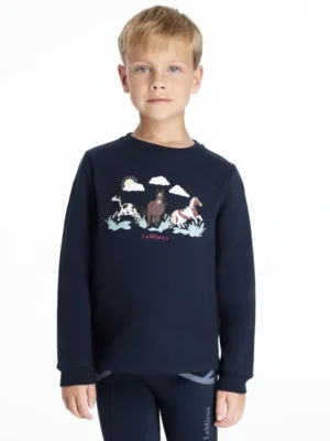 Mini Poppy Long Sleeve Top Navy
