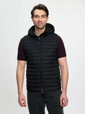 Mens Hooded Puffer Gilet Black