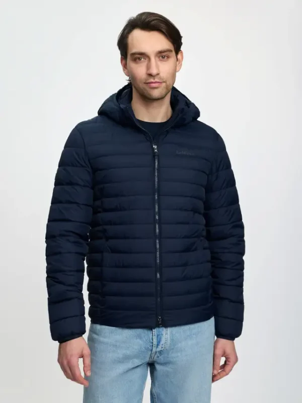 it08018_studio_menshoodedpufferjacket_navy_001_1 Mens Hooded Puffer Jacket Navy
