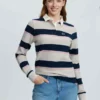 Sloane Stripe Rugby Shirt Stone