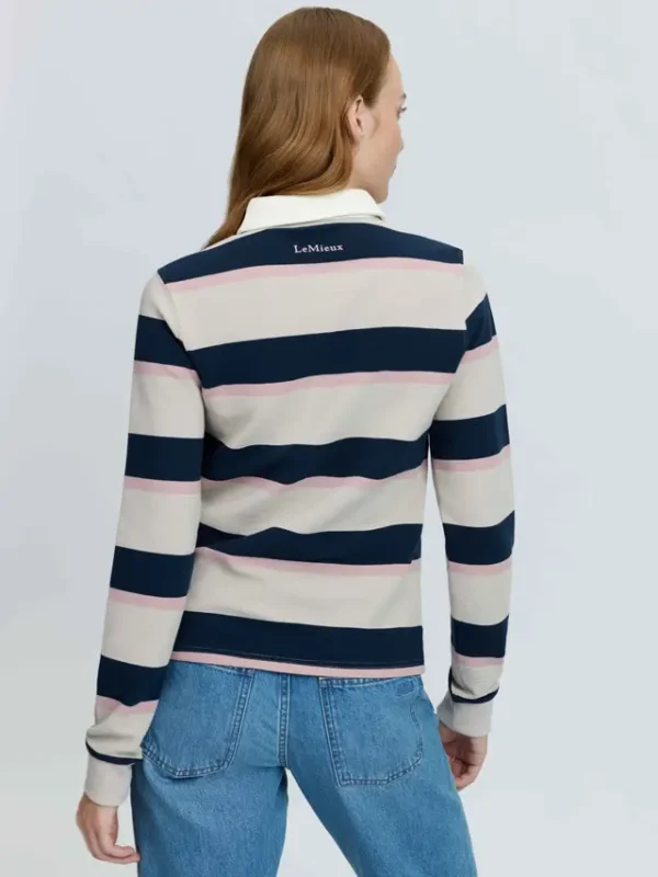 Sloane Stripe Rugby Shirt Stone
