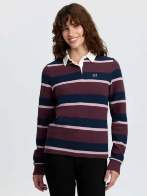 Sloane Stripe Rugby Shirt Bramble