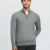 it09692_studio_mensquarterzipknit_grey_001 Mens Quarter Zip Knit Grey